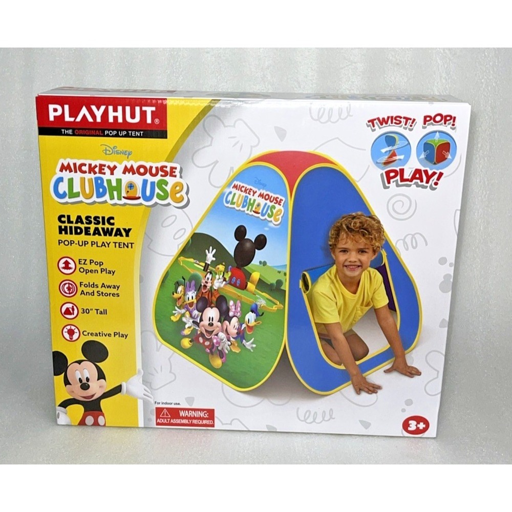 Disney Mickey Mouse Clubhouse Playhut Classic Hideaway Pop Up Tent 30" Tall‎ NEW